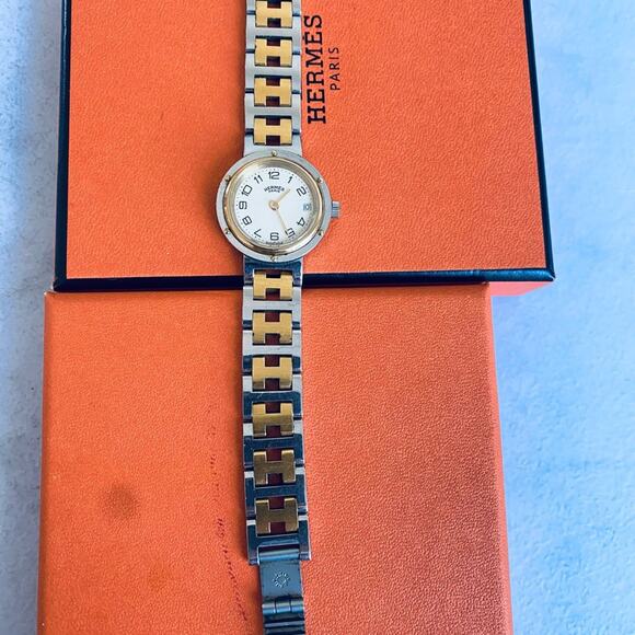 Authentic-Herms-TwoTone-Stainless-Steel-Watch-24mm- - Picture 9 of 10